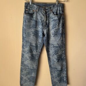 Men’s Camo Print Slim Straight Jeans